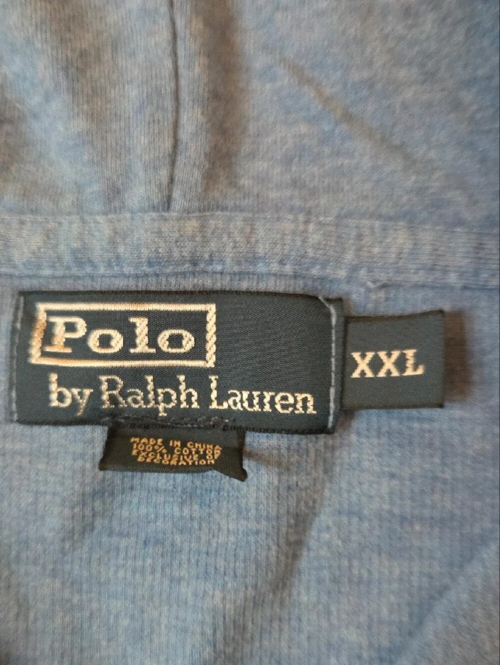 Vintage Polo Ralph Lauren Full Zip Hoodie Blue Yellow Pony - Men's XXL